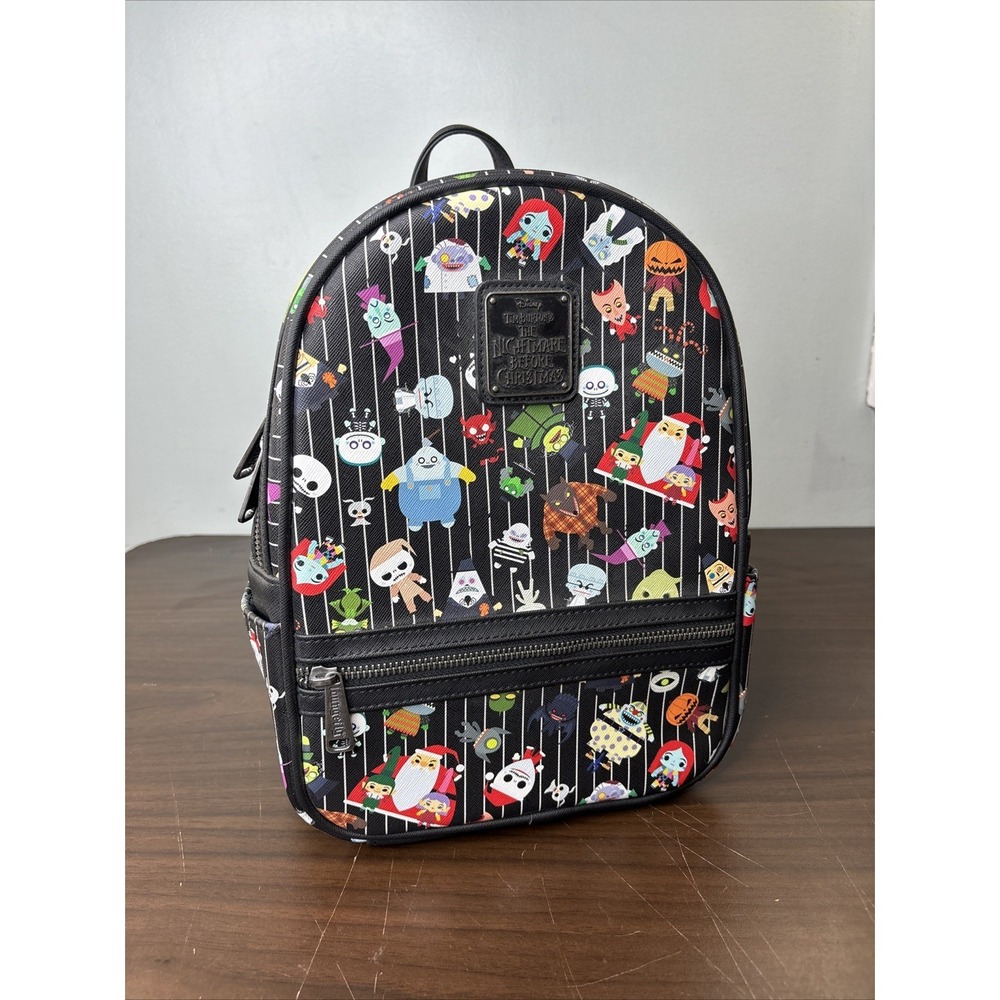 Loungefly Nightmare Before Christmas Backpack  Purse Characters Black NEW